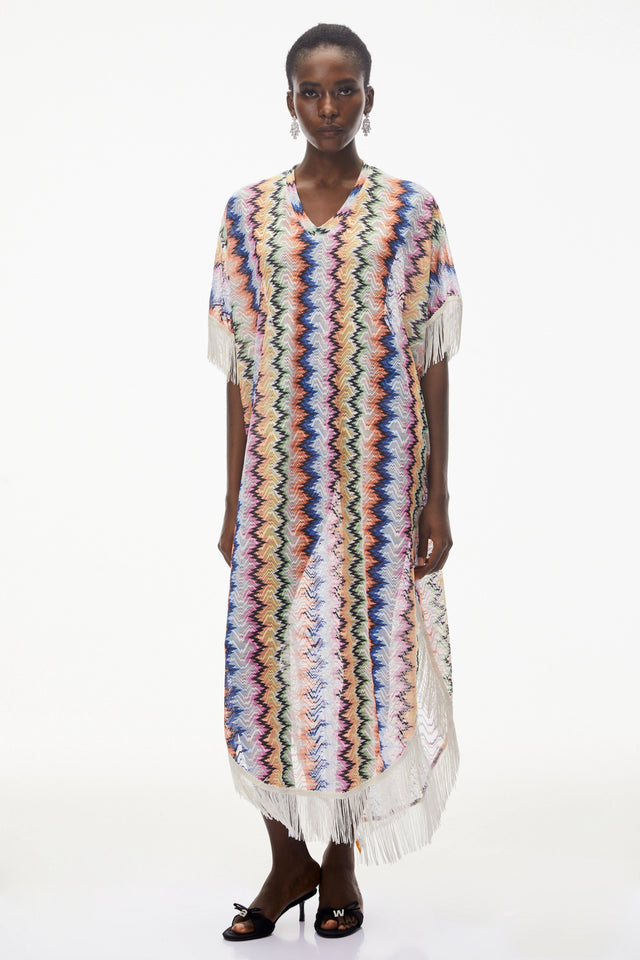 Milena Multicolor Wave Pattern Maxi Dress