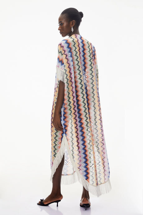 Milena Multicolor Wave Pattern Maxi Dress