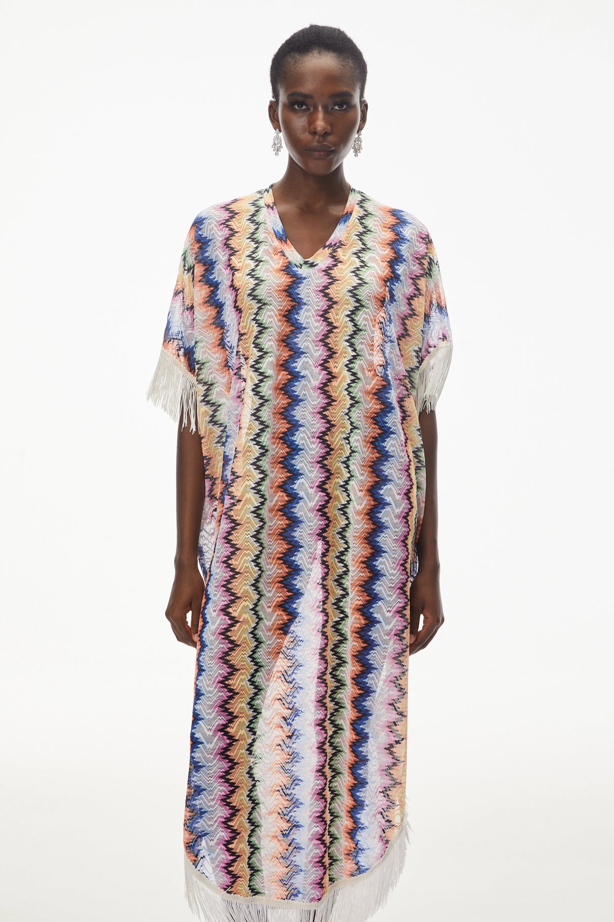 Milena Multicolor Wave Pattern Maxi Dress