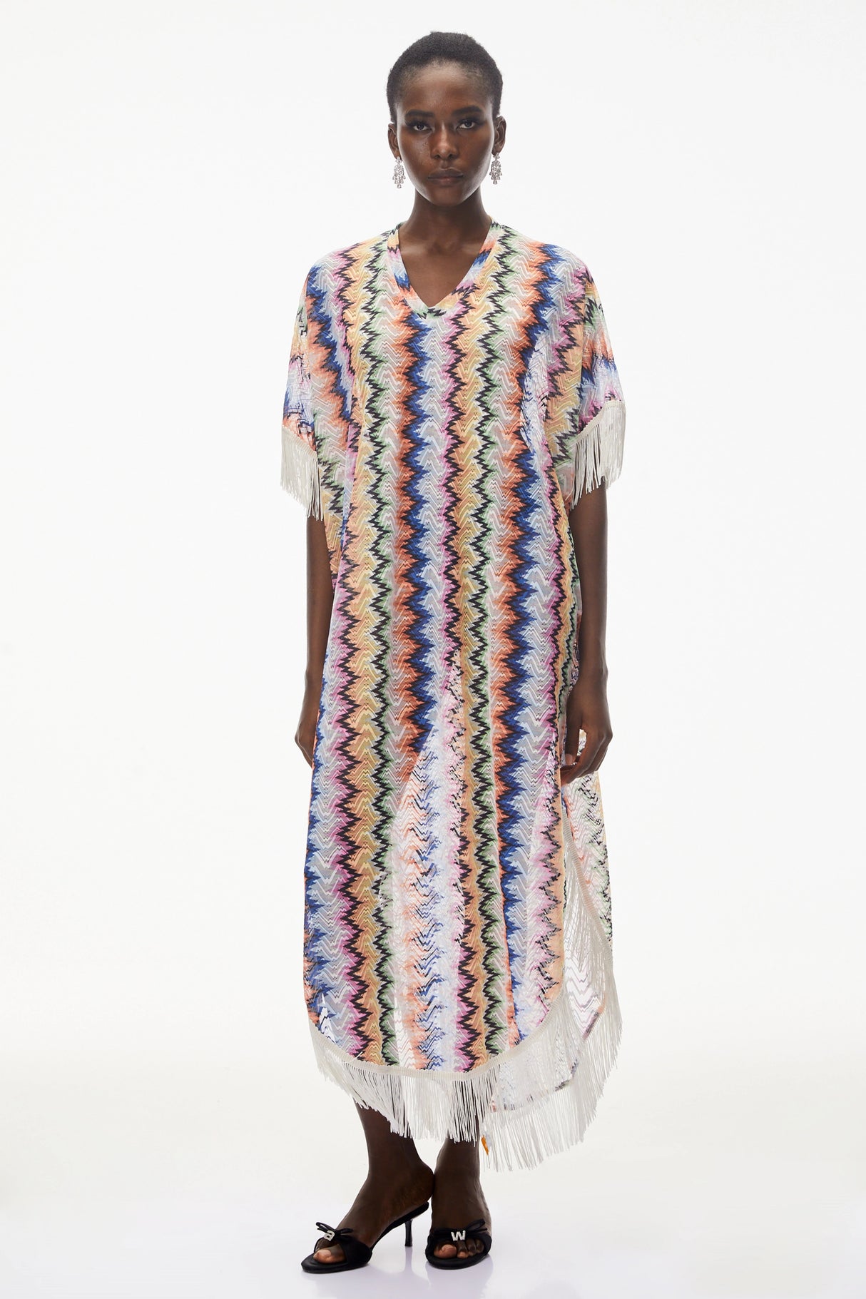 Milena Multicolor Wave Pattern Maxi Dress