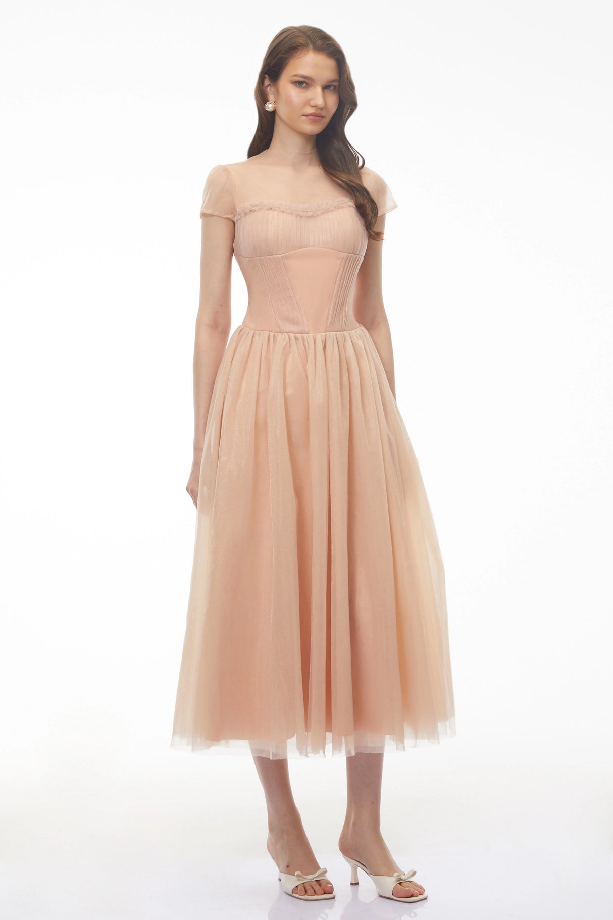 Millie Pink Ruffled Mesh Fairycore Maxi Dress