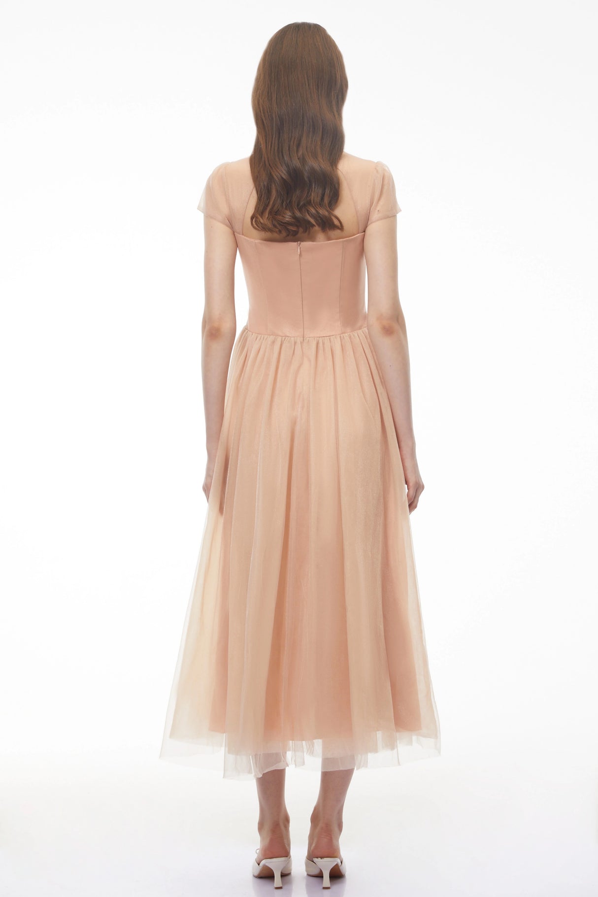 Millie Pink Ruffled Mesh Fairycore Maxi Dress
