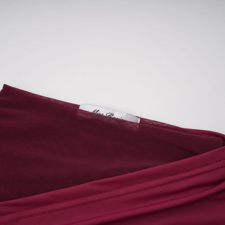 Mioara Red Asymmetrical Draped Cape Design Dress