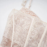 Mira Neutrals Lace Panel Tulle Midi Dress