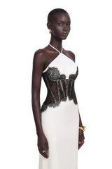 Mirabeau White Cutout Lace Maxi Dress