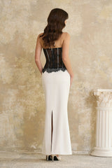 Mirabeau White Cutout Lace Maxi Dress