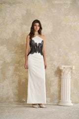 Mirabeau White Cutout Lace Maxi Dress
