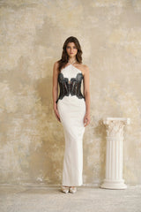 Mirabeau White Cutout Lace Maxi Dress
