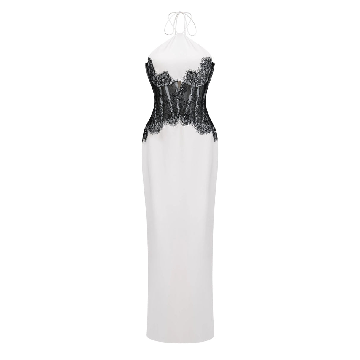 Mirabeau White Cutout Lace Maxi Dress