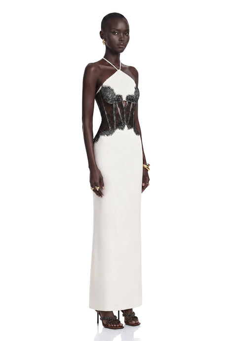 Mirabeau White Cutout Lace Maxi Dress