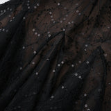 Mirabella Black Sequined Flroal Lace Mini Dress