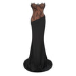 Mirela Black Lace Panel Satin Maxi Dress