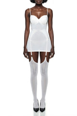Mirela White SemiSheer Mini Dress