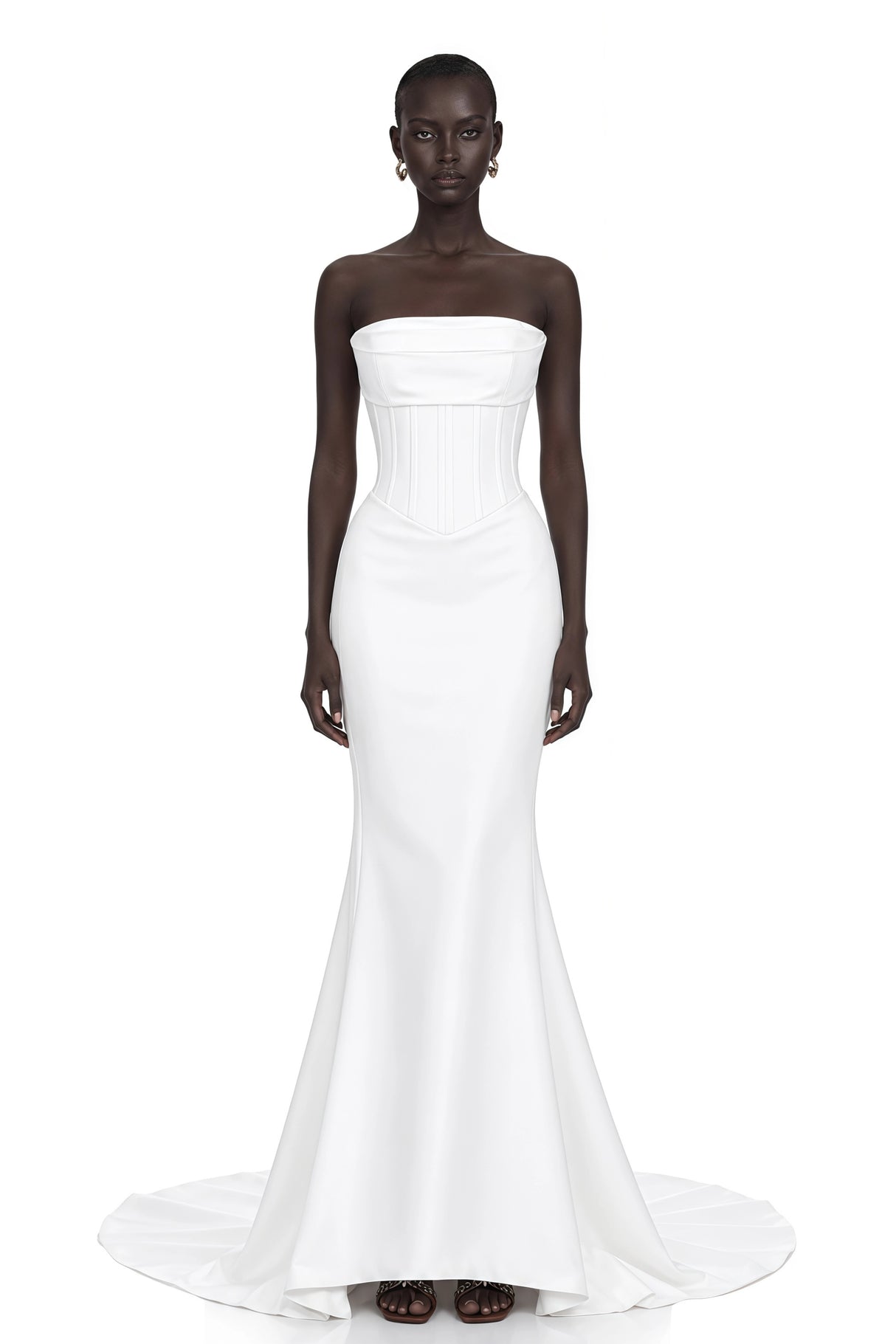 Mirewen White Off Shoulder Corset Maxi Dress