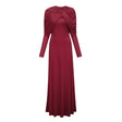 Moderne Red CapeDesign Ruched Maxi Dress