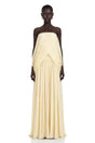 Morgan Pale Yellow Off Shoulder Ruched Maxi Dress