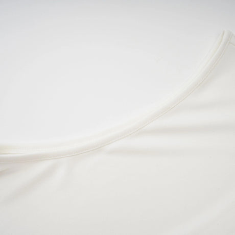 Mystérieuse White Turtleneck Draped Maxi Dress