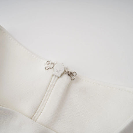 Mystérieuse White Turtleneck Draped Maxi Dress