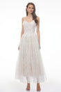Nadir White Pleated Lace Maxi Dress