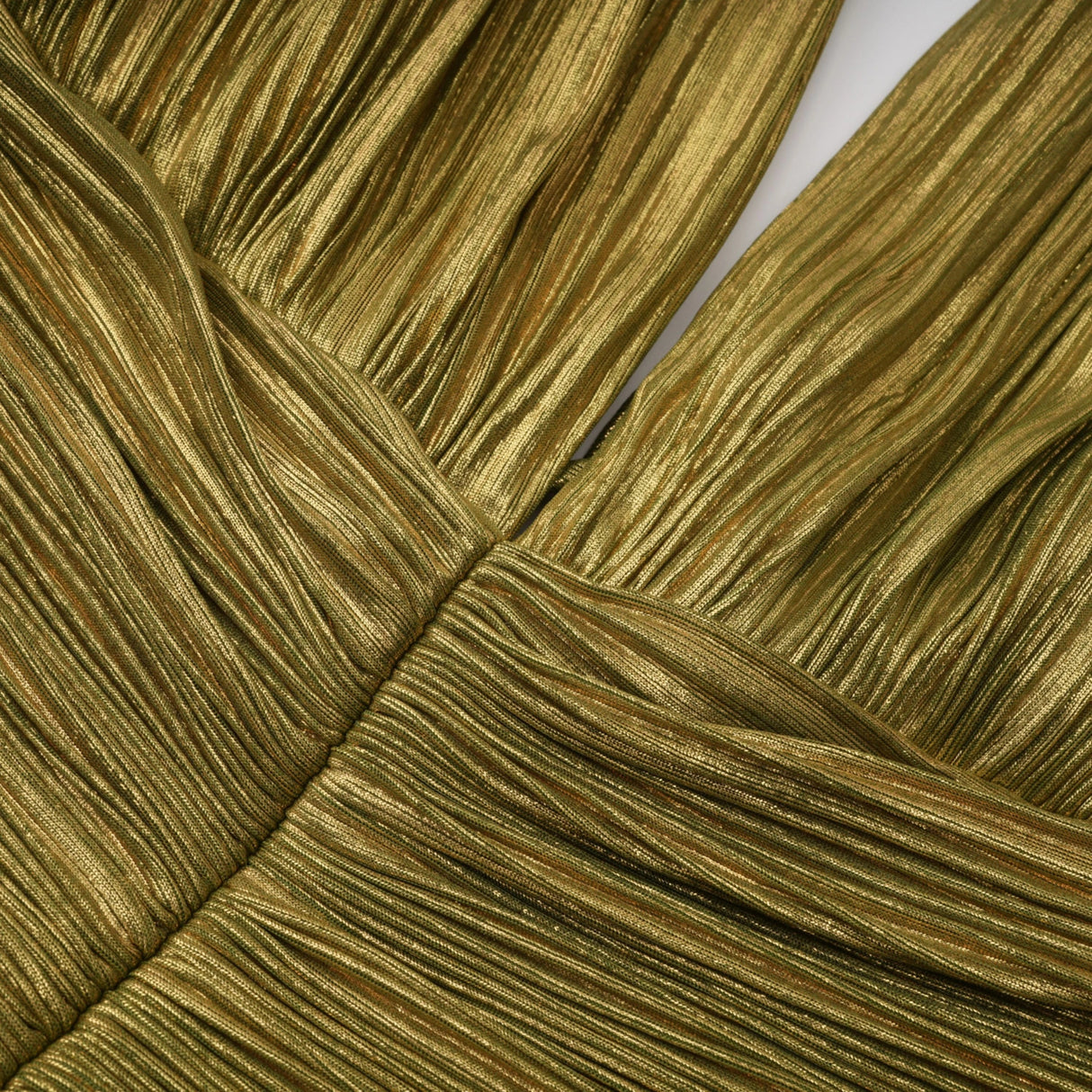 Nadya Olive Green Halterneck Ruched Maxi Dress