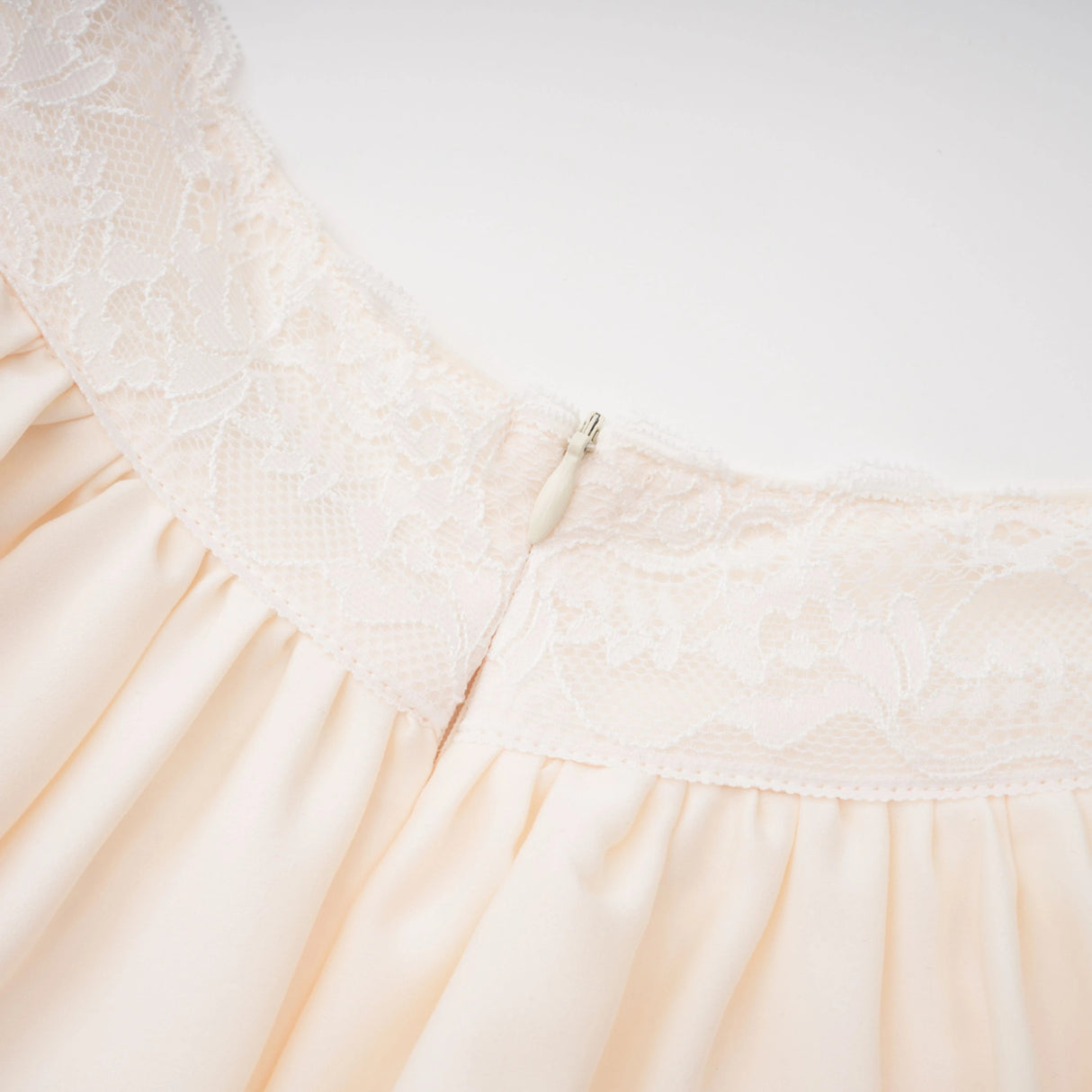 Nani Cream Plunge Neck Satin Jumpsuit with Lace Panels