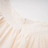 Nani Cream Plunge Neck Satin Jumpsuit with Lace Panels