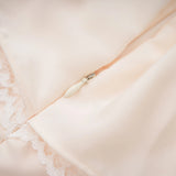 Nani Cream Plunge Neck Satin Jumpsuit with Lace Panels