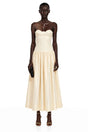 Nehir Cream Sweetheart Pleated Maxi Dress