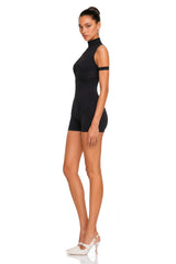 Néon Black Mesh Panel Playsuit