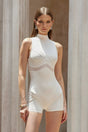 Néon White Mesh Panel Playsuit