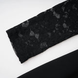 Nephele Black Off Shoulder Floral Lace Maxi Dress