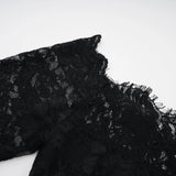 Nephele Black Off Shoulder Floral Lace Maxi Dress