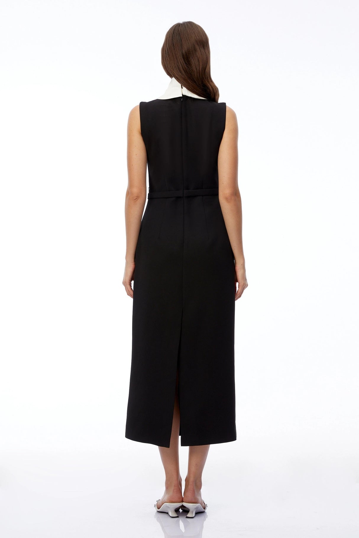 Nessa Black Sleeveless Embellished Midi Dress