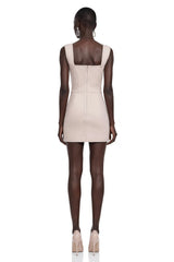 Nettie Pink Sweetheart Lace Mini Dress