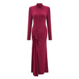 Neve Red High Neck Twist Knot Maxi Dress