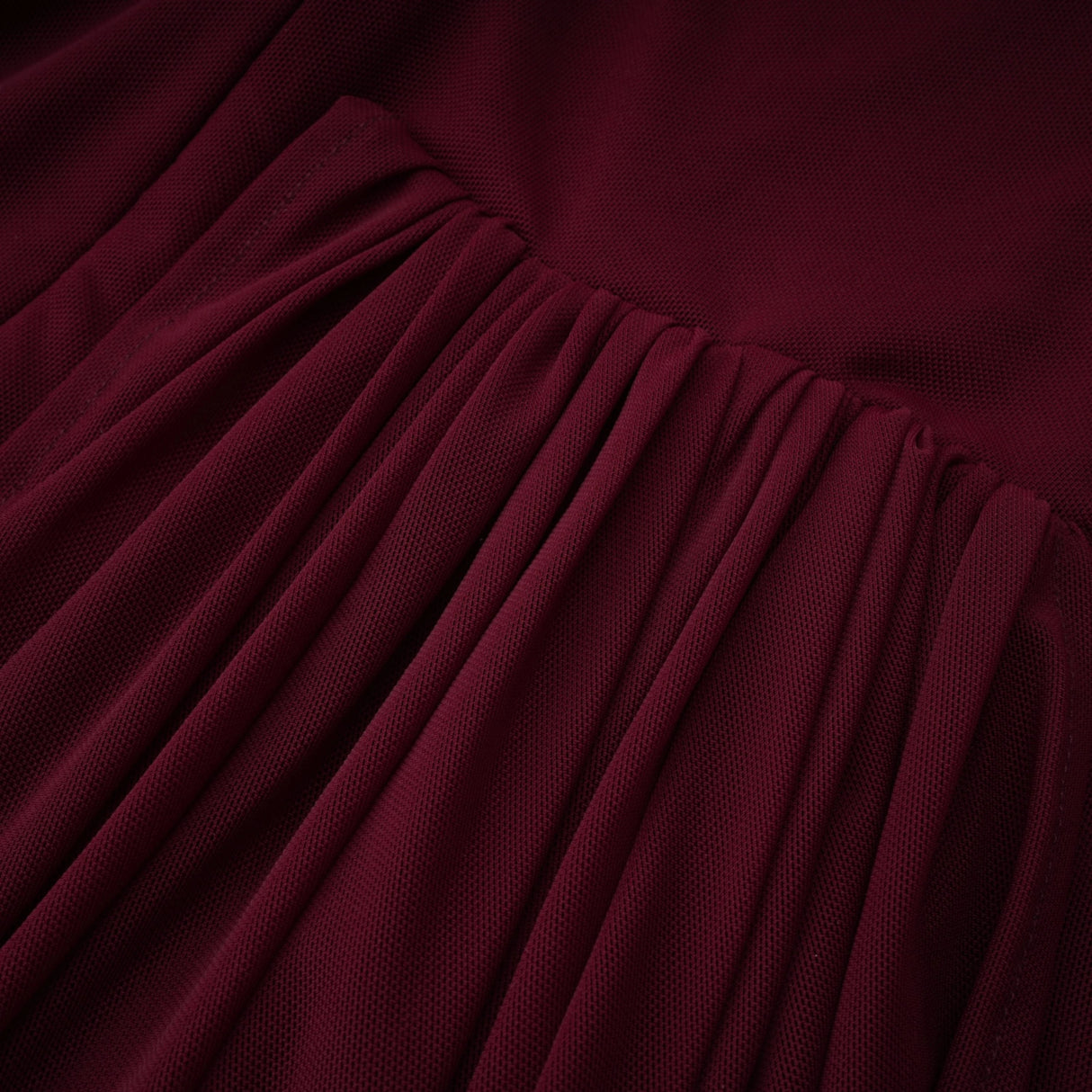 Newton Red Asymmetrical Ribbon Ruched Maxi Dress
