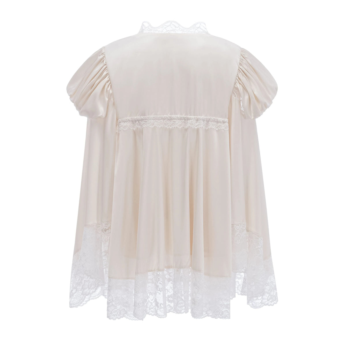 Ngawai Champagne Sweetheart Mini Dress with Lace Trim