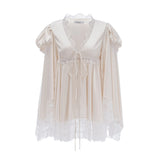 Ngawai Champagne Sweetheart Mini Dress with Lace Trim