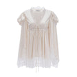 Ngawai Champagne Sweetheart Mini Dress with Lace Trim