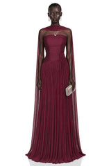 Niamh Red Cross Front Ruched Maxi Dress