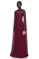 Niamh Red Cross Front Ruched Maxi Dress