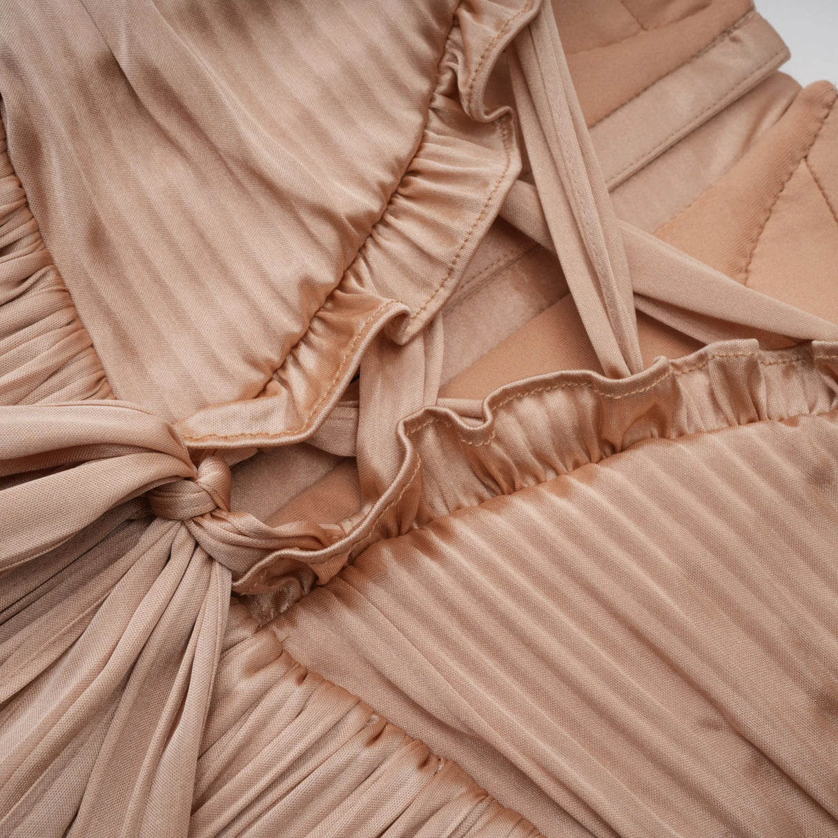 Nicoletta Gold Glossy Pleated Corset Maxi Dress