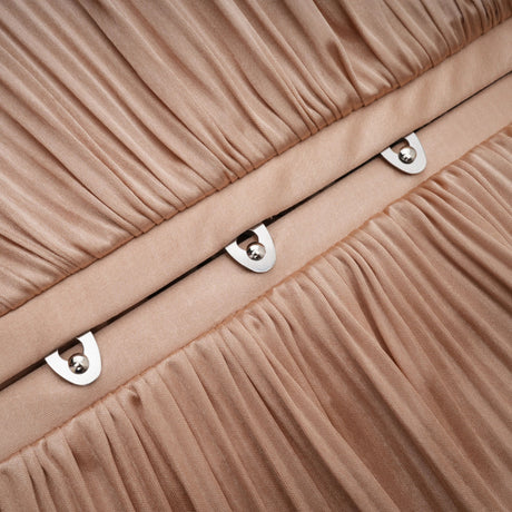 Nicoletta Gold Glossy Pleated Corset Maxi Dress