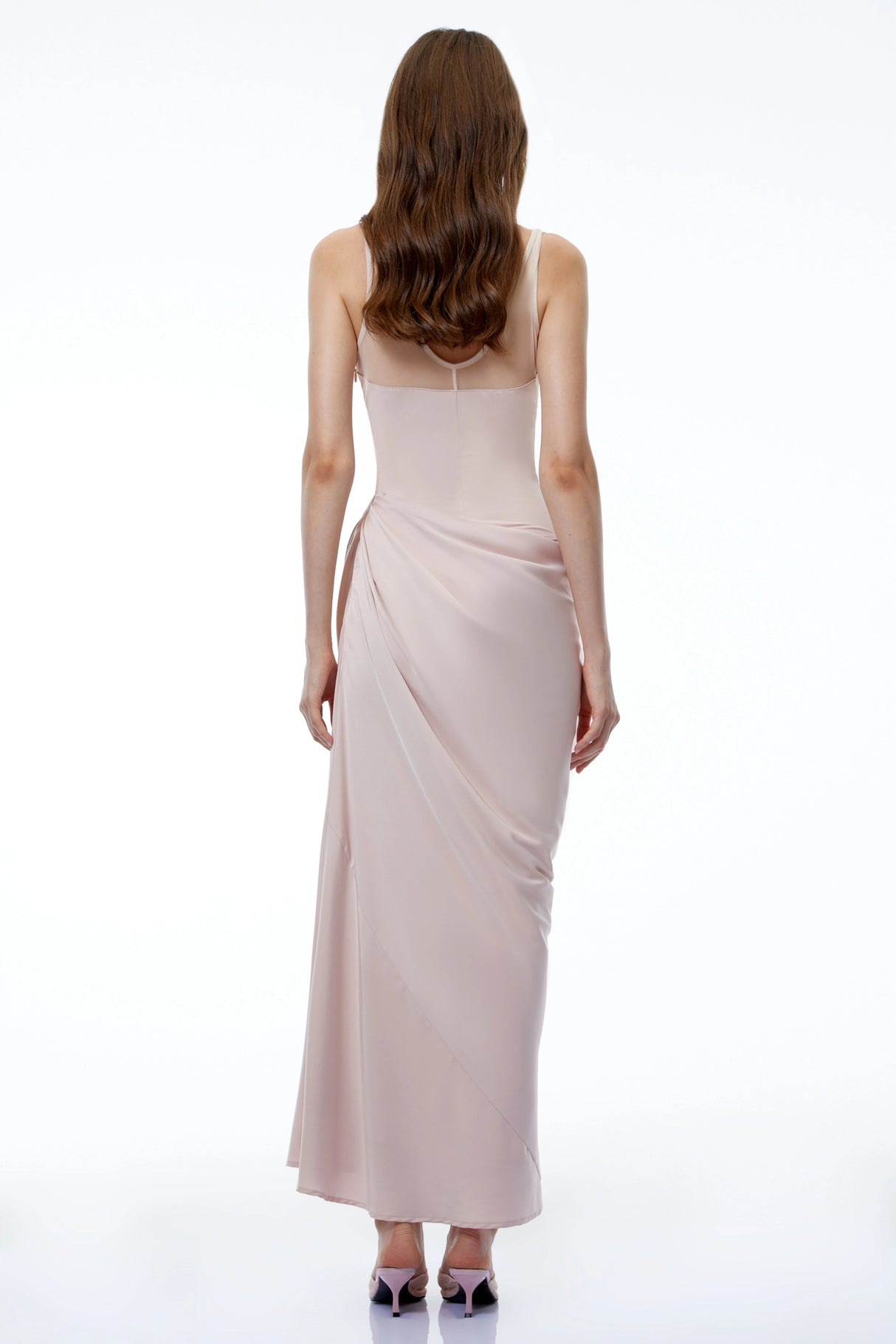 Nikau Pink CutOut Cinched Waist Maxi Dress