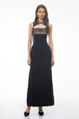 Nina Black Lace Maxi Dress with CutOuts