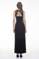 Nina Black Lace Maxi Dress with CutOuts