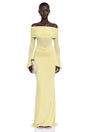 Ninon Yellow Off Shoulder Ruched Maxi Dress