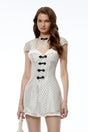 Noemi White Polka Dot Cape Mini Dress