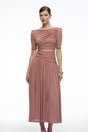 Nolwenn Pink Ruched Maxi Dress with CutOut