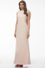 Nova Blush Pink Backless Maxi Dress with Flounce